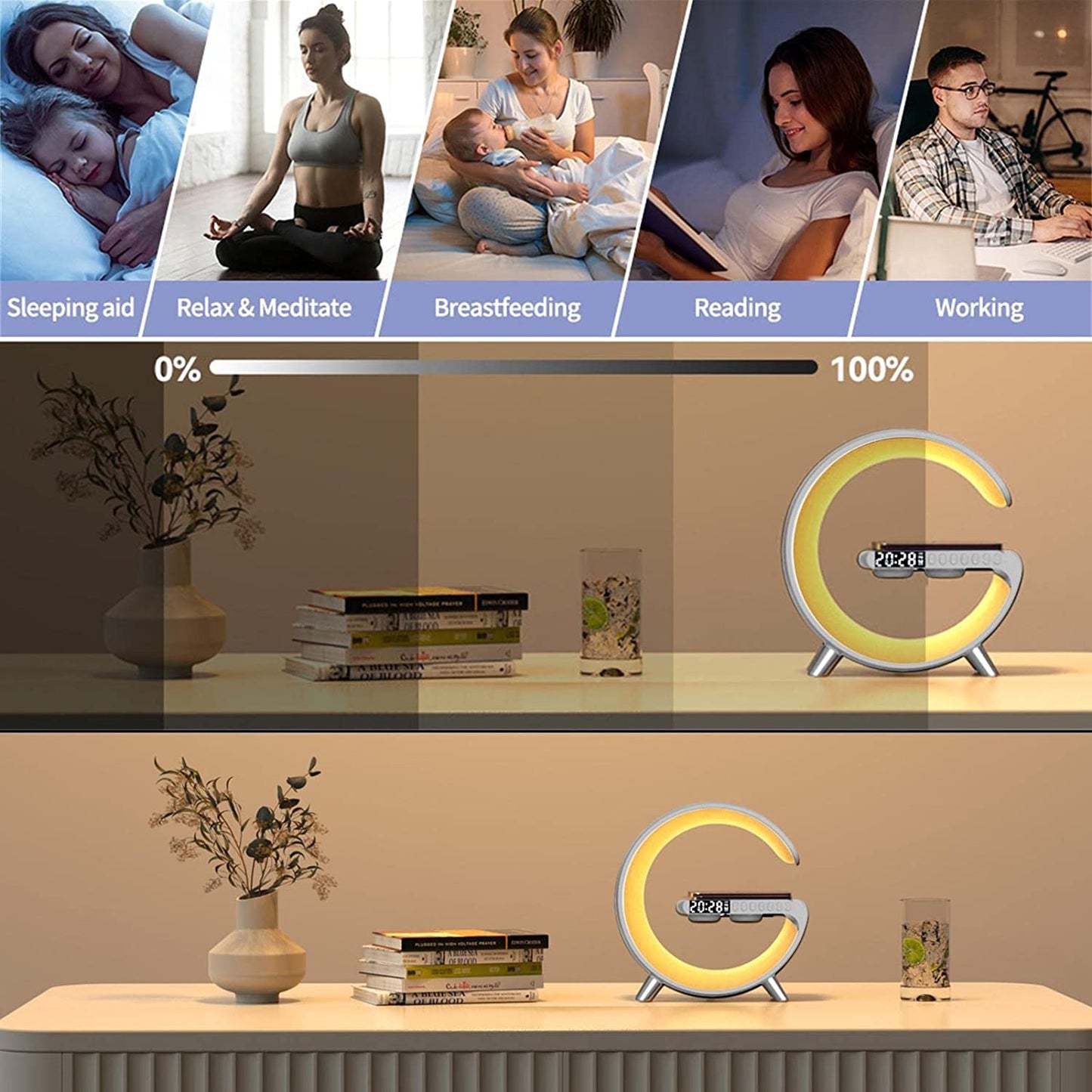LED Desk Lamp with Wireless Phone Charger – 15W Fast Charging Bedside Light