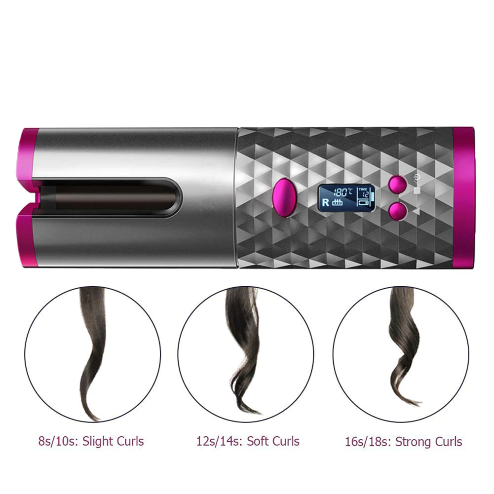 Portable Automatic Hair Curler – Cordless Curl Wand for All Hair Types